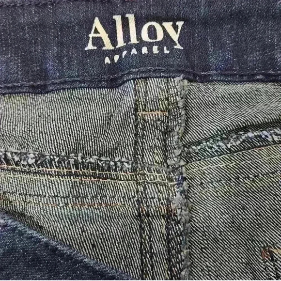 Women's Alloy Apparel Avery Low Rise Boot Cut Tall Five Pocket Style Blue Jeans - Picture 9 of 11